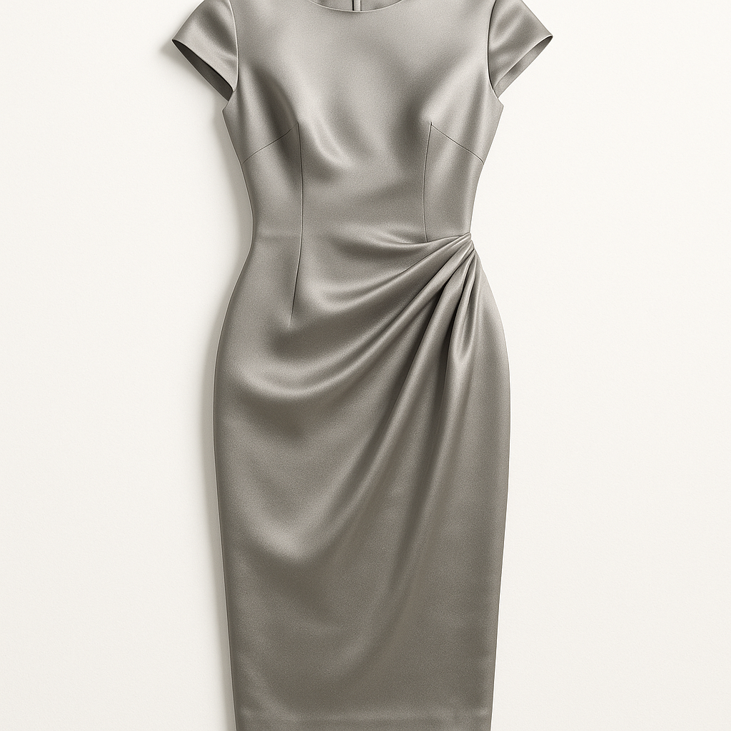 Silk Satin Grey Dress